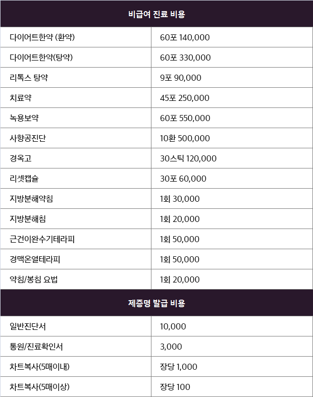 비급여 안내
